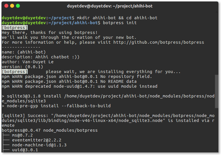 Chatbot với Botpress - Phần 1: Init Chatbot